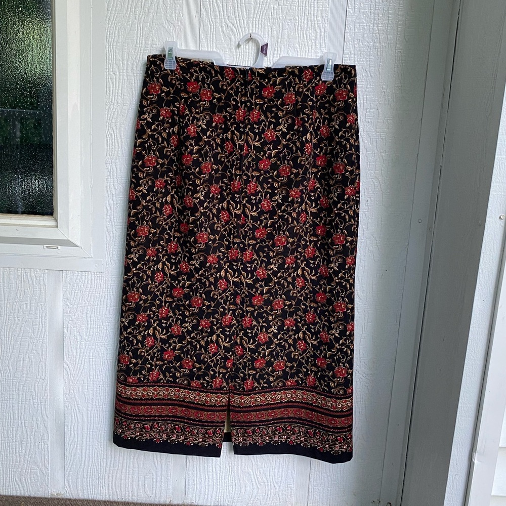 Briggs New York Women's A-Line Midi Skirt With Slit Size 16 - Picture 3 of 16